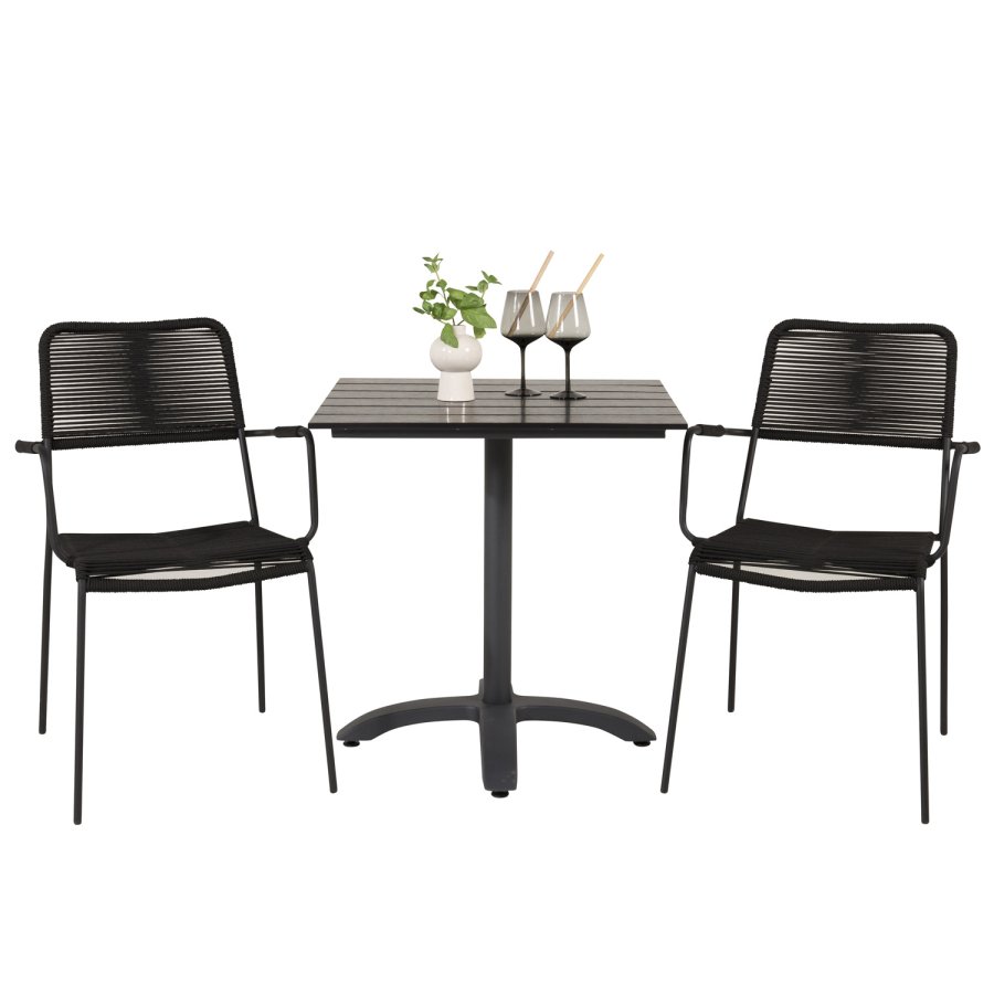 VENTURE DESIGN Colorado hagebord - svart i tre og aluminium (70x70)