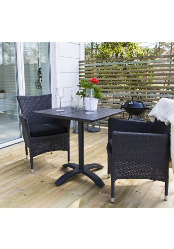 VENTURE DESIGN Colorado hagebord - svart i tre og aluminium (70x70)