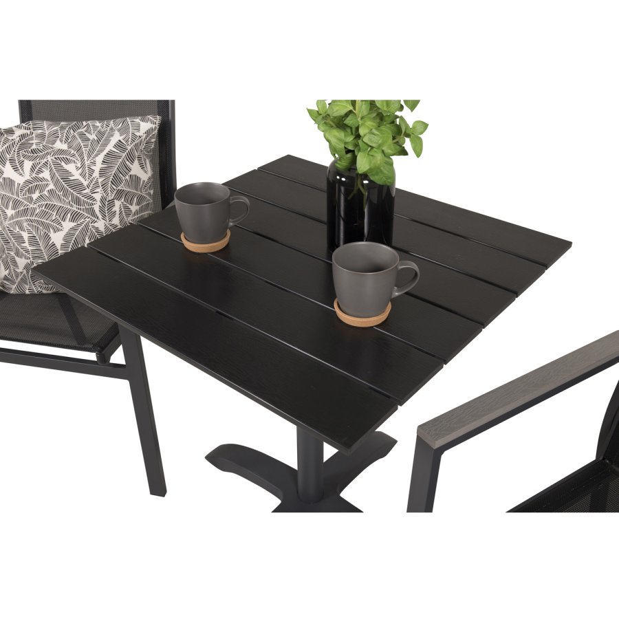 VENTURE DESIGN Colorado hagebord - svart i tre og aluminium (70x70)