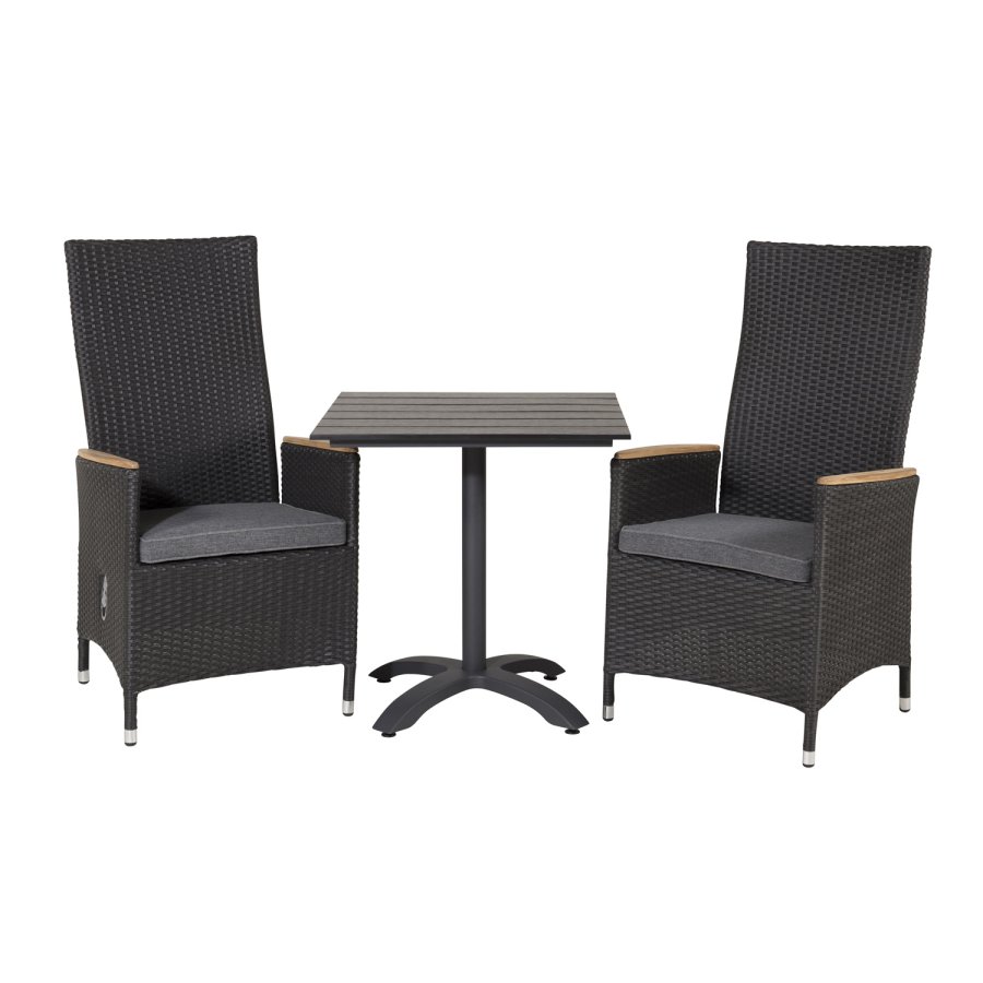 VENTURE DESIGN Colorado hagebord - svart i tre og aluminium (70x70)