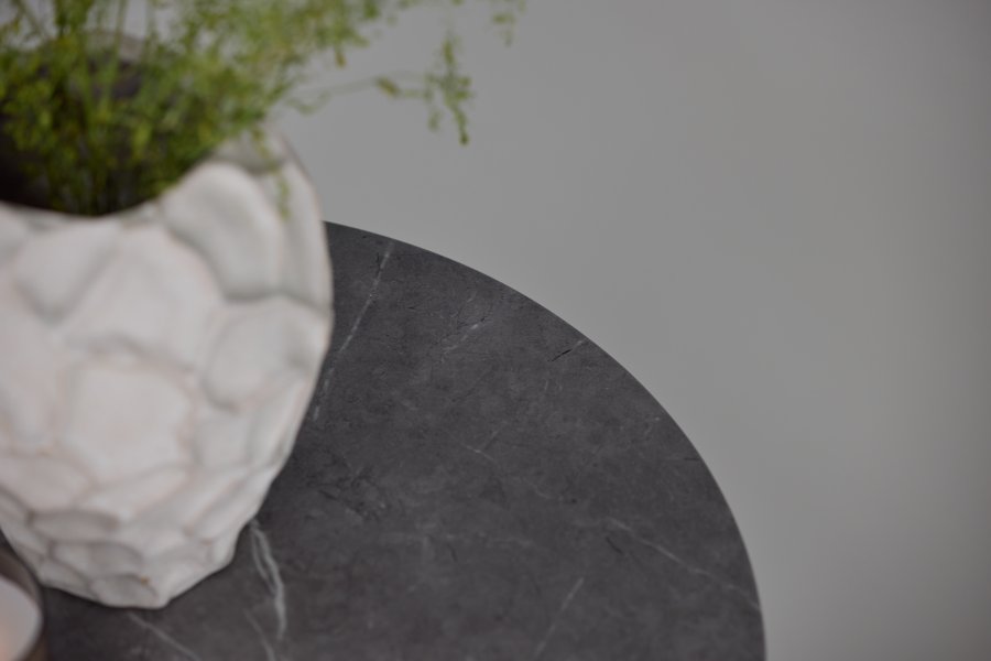 VIND COLLECTION Härön sidebord, rundt - gr MDF og valnttfarget ask (52)