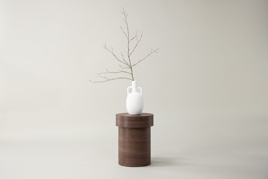 VIND COLLECTION Malung sidebord, rundt - mrkebrunt papirlaminat (35)