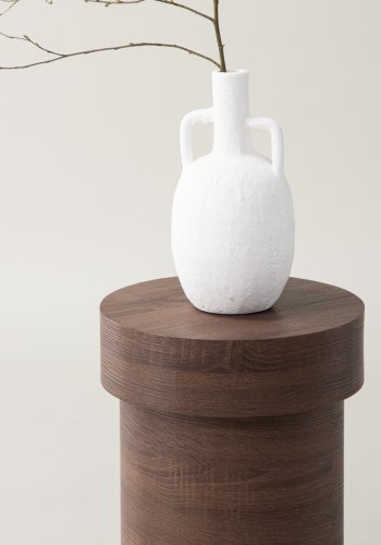 VIND COLLECTION Malung sidebord, rundt - mrkebrunt papirlaminat (35)