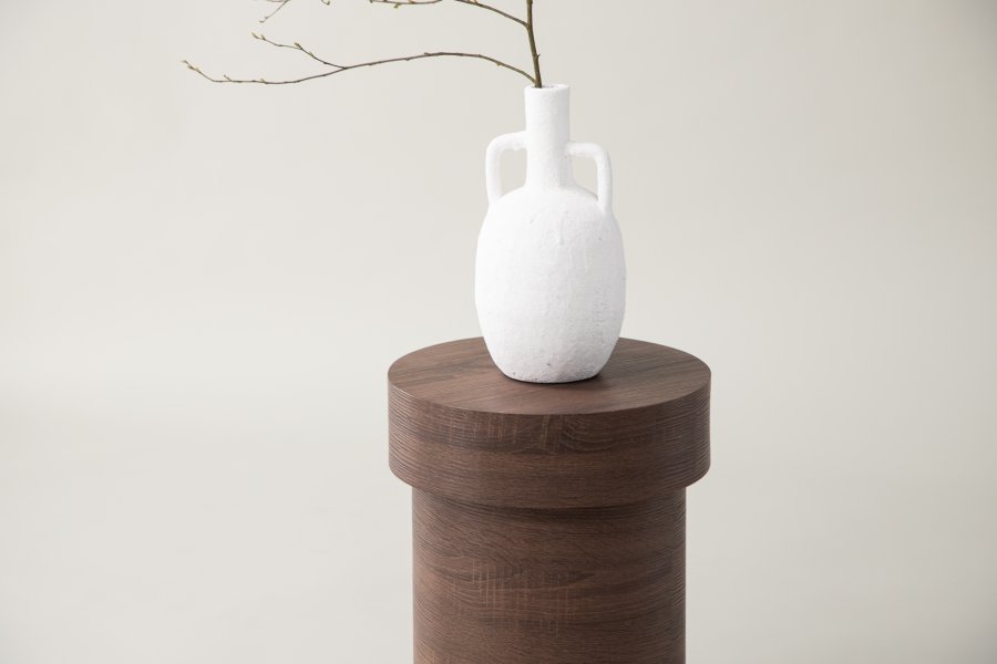 VIND COLLECTION Malung sidebord, rundt - mrkebrunt papirlaminat (35)