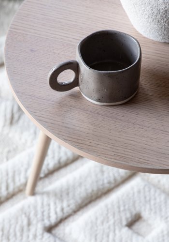 VIND COLLECTION Klädesholmen sidebord, rundt - hvitkalket finer (48)