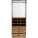 DUTCHBONE Vino vinskap, plass til 15 flasker, med glassholdere og 3 skuffer - naturlig MDF