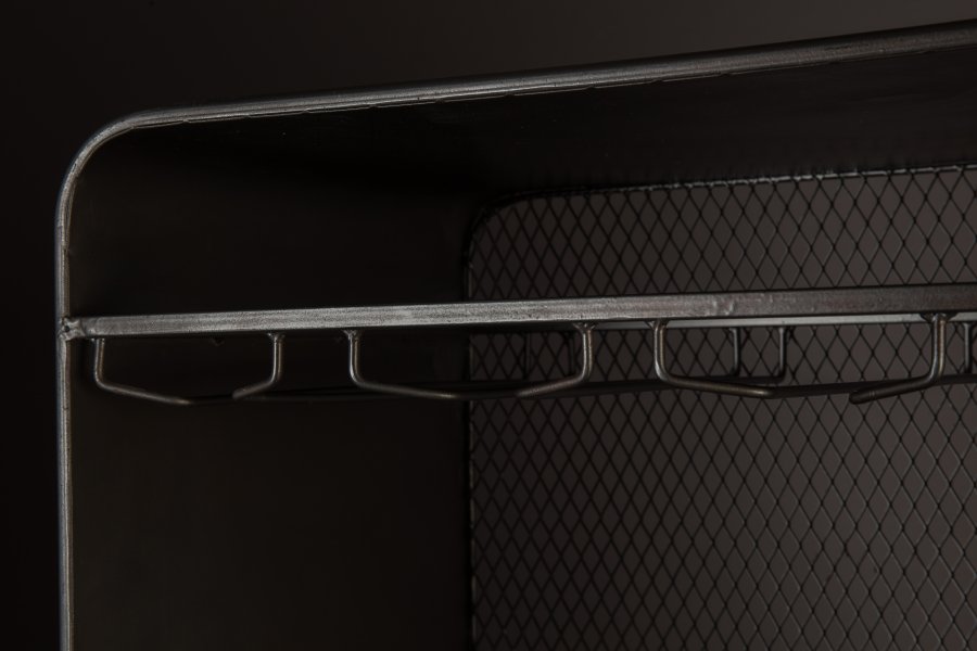 DUTCHBONE Vino vinskap, plass til 15 flasker, med glassholdere og 3 skuffer - naturlig MDF