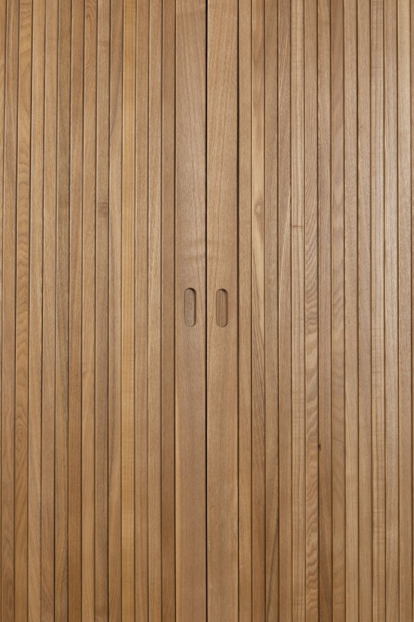 ZUIVER Barbierskap, m. 2 skyvedrer - brun ask finer