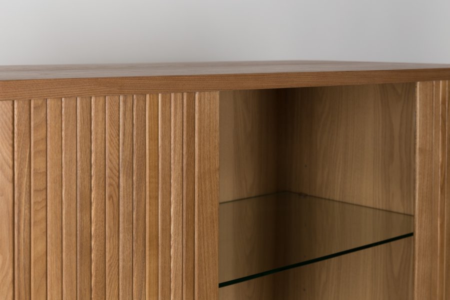 ZUIVER Barbierskap, m. 2 skyvedrer - brun ask finer