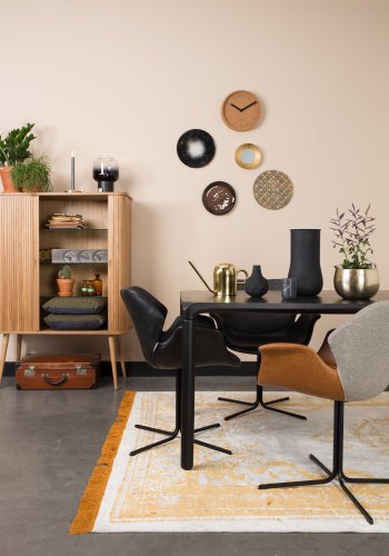 ZUIVER Barbierskap, m. 2 skyvedrer - brun ask finer