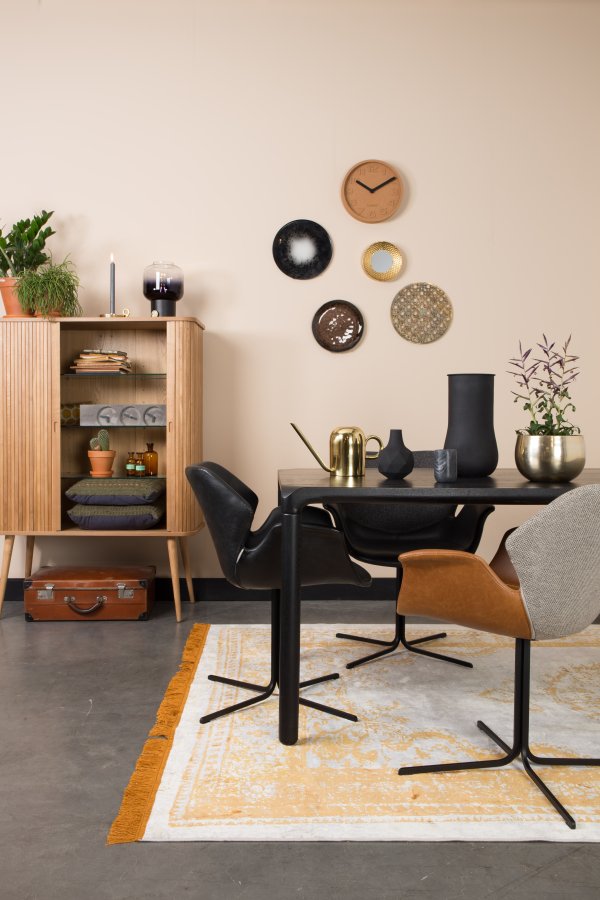 ZUIVER Barbierskap, m. 2 skyvedrer - brun ask finer