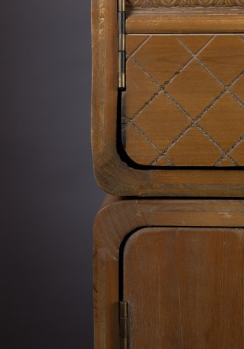 DUTCHBONE Jove Schrank, m. 2 Türen und 8 Schubladen – braune Kiefer und Eisen