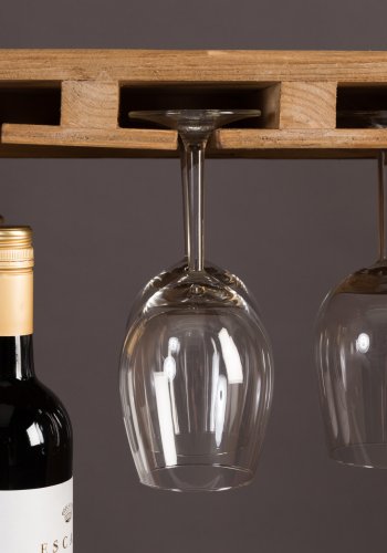 DUTCHBONE Claude Weinschrank, mit Platz für Gläser und Flaschen – braunes Fichtenholz