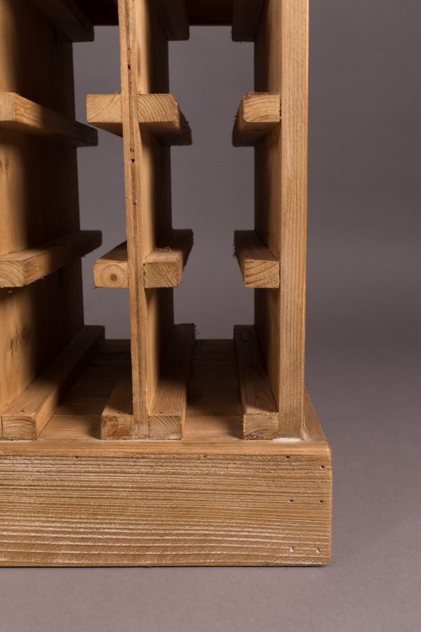 DUTCHBONE Claude Weinschrank, mit Platz für Gläser und Flaschen – braunes Fichtenholz