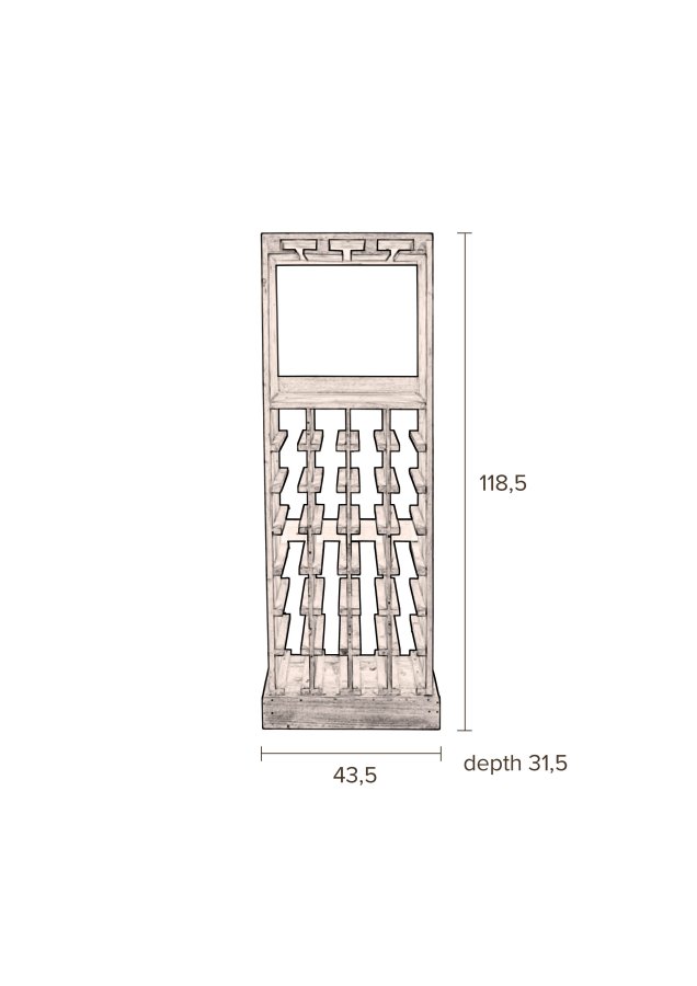 DUTCHBONE Claude Weinschrank, mit Platz für Gläser und Flaschen – braunes Fichtenholz