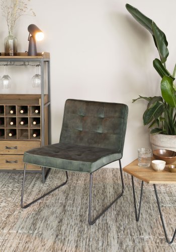 WHITE LABEL LIVING Edgar barskap, m. 2 skuffer - brunt grantre og jern