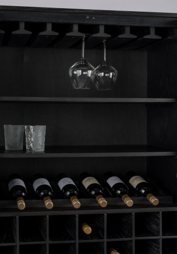 ZUIVER Travis barskap, m. 2 drer - sort MDF/eik