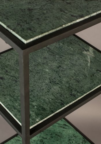 DUTCHBONE Mil vinskap, m. 2 hyller - smaragdgrnn marmor og svart jern