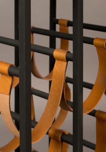 DUTCHBONE Mil vinskap, m. 2 hyller - smaragdgrnn marmor og svart jern