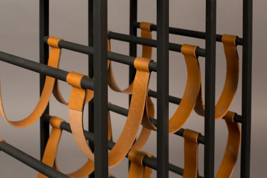 DUTCHBONE Mil vinskap, m. 2 hyller - smaragdgrnn marmor og svart jern