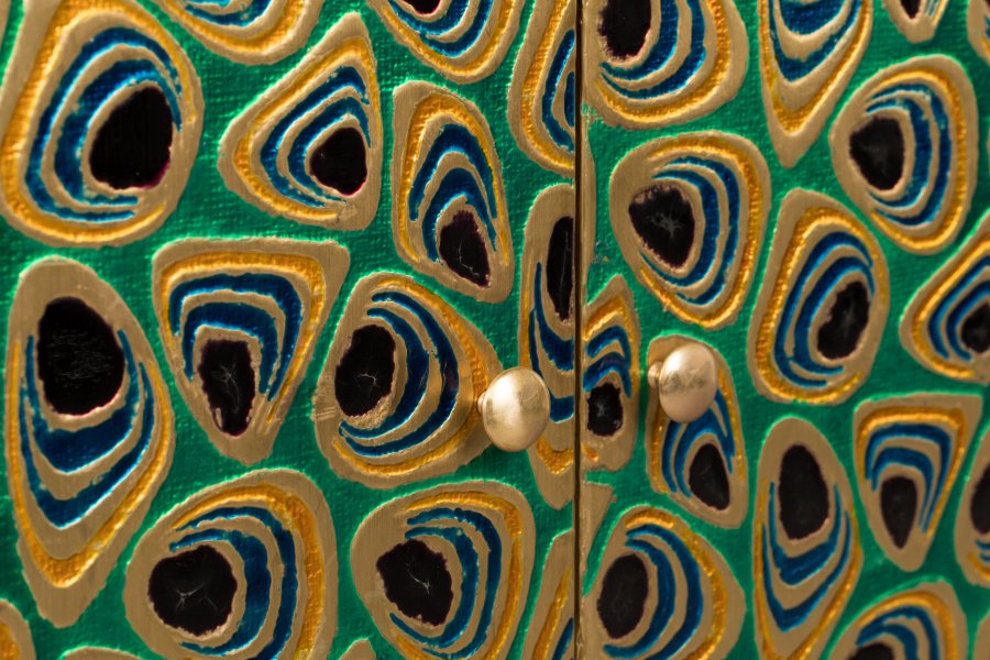 DUTCHBONE Meena skjenk, m. 2 drer og 1 hylle - flerfarget og brunt mangotre