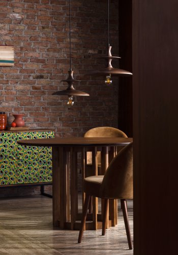 DUTCHBONE Meena skjenk, m. 2 drer og 1 hylle - flerfarget og brunt mangotre