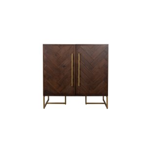 DUTCHBONE Klass vinskp, m. 2 luckor, 2 ldor - brun fiskbens MDF