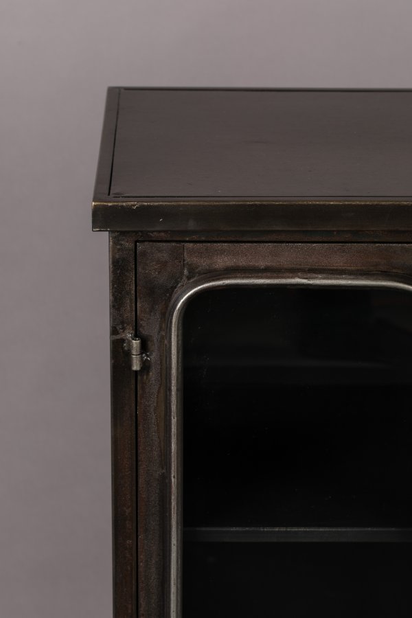 DUTCHBONE Denza vitrineskap, m. 2 glassdrer og 2 hyller - svart jern