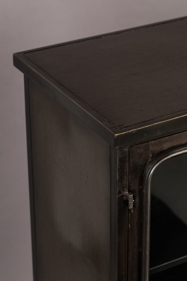 DUTCHBONE Denza vitrineskap, m. 2 glassdrer og 2 hyller - svart jern