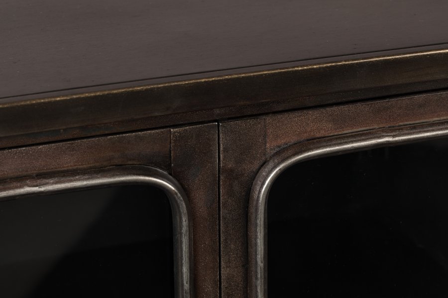 DUTCHBONE Denza vitrineskap, m. 2 glassdrer og 2 hyller - svart jern