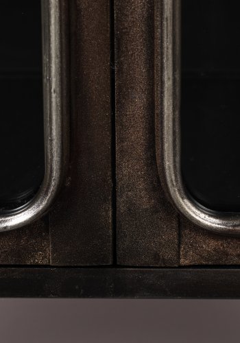 DUTCHBONE Denza vitrineskap, m. 2 glassdrer og 2 hyller - svart jern