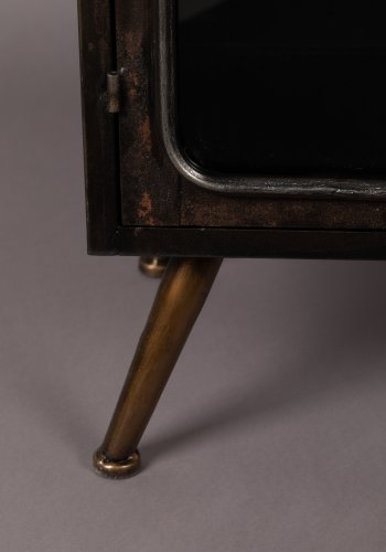 DUTCHBONE Denza vitrineskap, m. 2 glassdrer og 2 hyller - svart jern