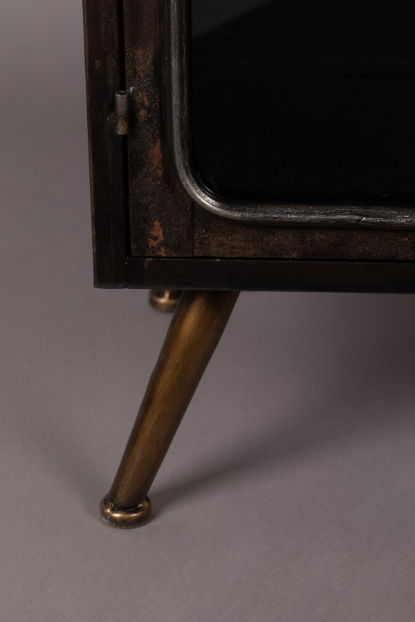 DUTCHBONE Denza vitrineskap, m. 2 glassdrer og 2 hyller - svart jern