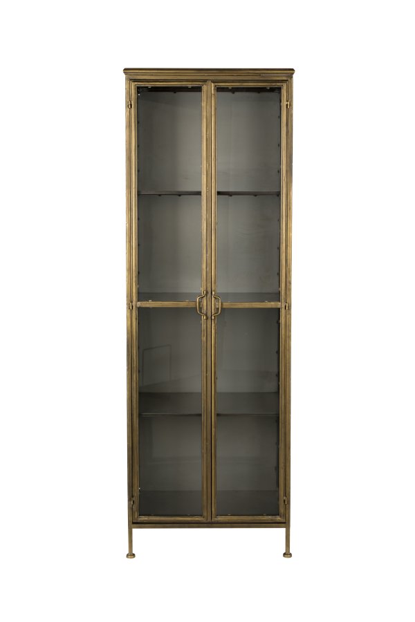 DUTCHBONE Gertlush Vitrine, m. 2 Glastüren und Regalen - Goldeisen