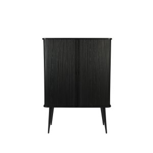 ZUIVER Barbierskp, m. 2 skjutdörrar - svart ekfanér och gummiträ