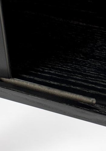 ZUIVER Barbierskap, m. 2 skyvedrer - svart eikefiner og gummitre