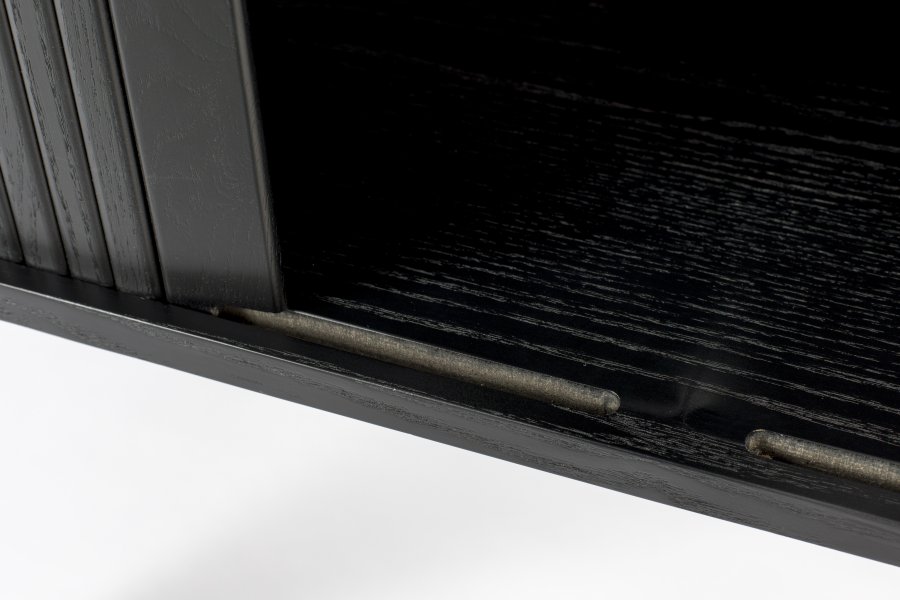 ZUIVER Barbierskap, m. 2 skyvedrer - svart eikefiner og gummitre