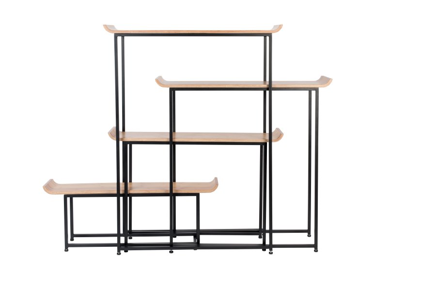 ZUIVER Flodka bokhylle - kryssfiner og svart jern