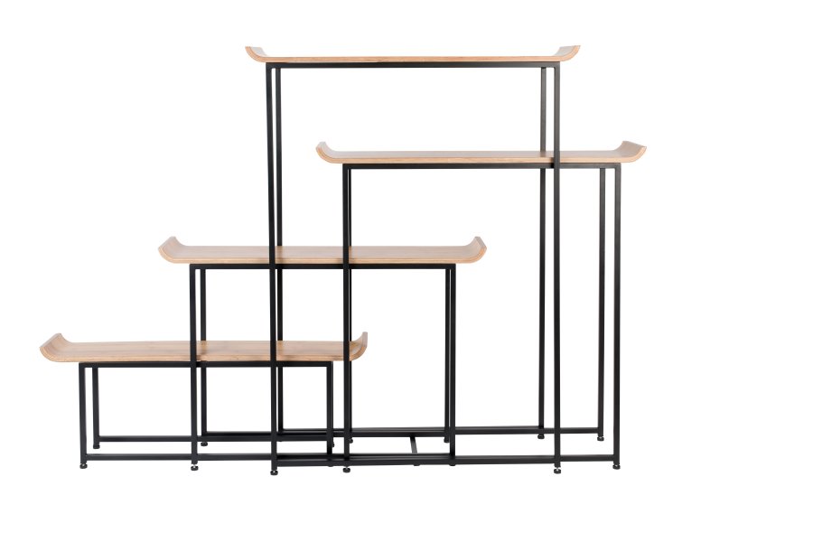 ZUIVER Flodka bokhylle - kryssfiner og svart jern