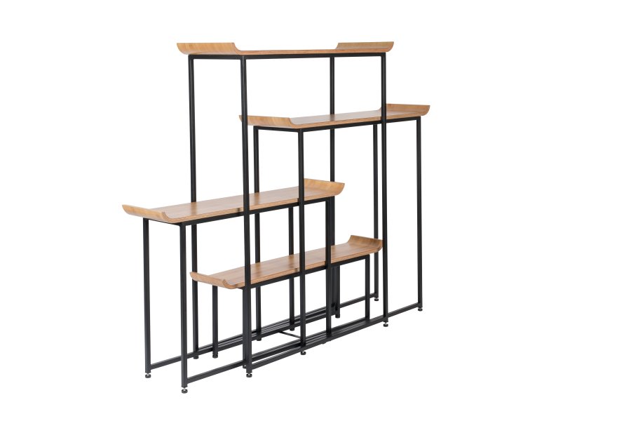 ZUIVER Flodka bokhylle - kryssfiner og svart jern