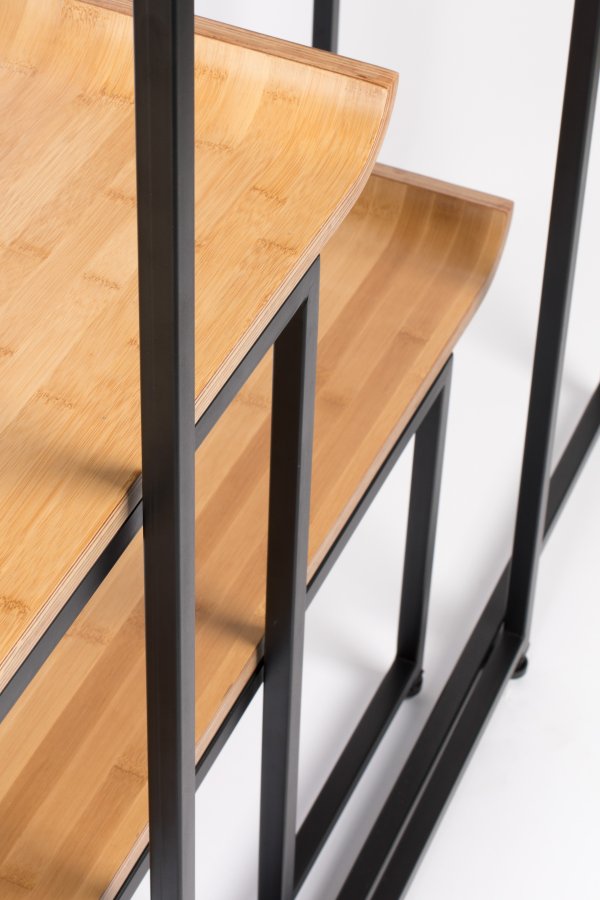 ZUIVER Flodka bokhylle - kryssfiner og svart jern