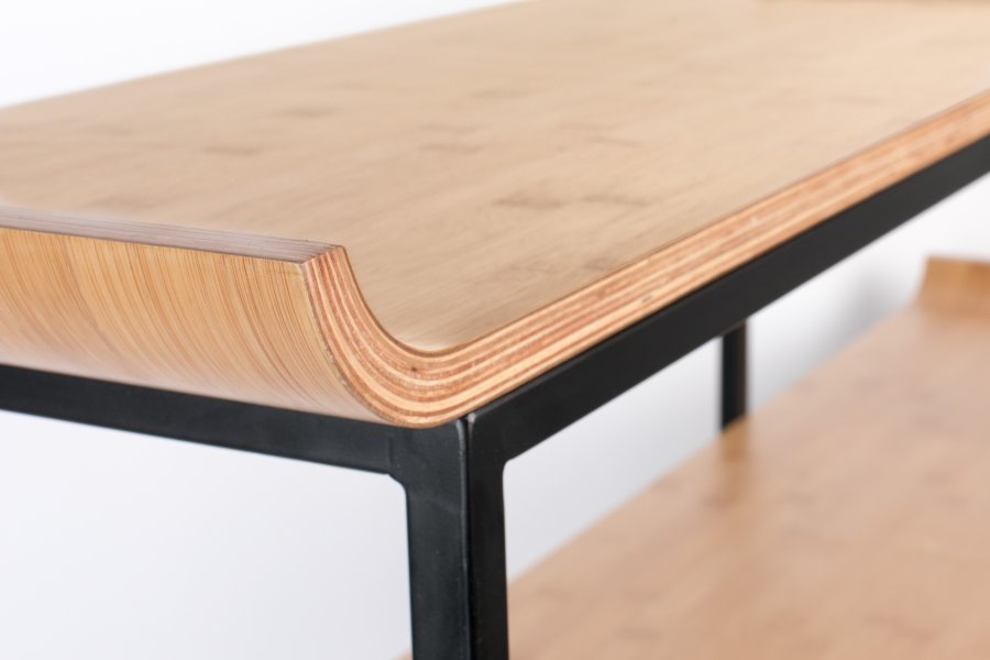 ZUIVER Flodka bokhylle - kryssfiner og svart jern