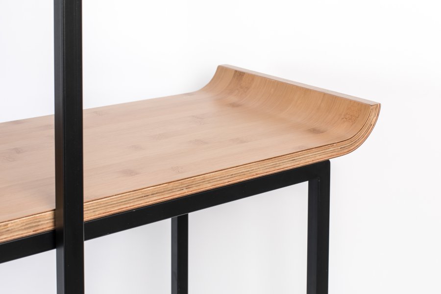 ZUIVER Flodka bokhylle - kryssfiner og svart jern