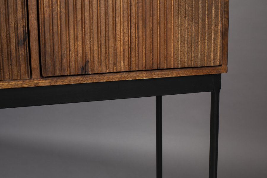 DUTCHBONE Saroo skap, m. 2 drer og 1 hylle - brunt mangotre og stl