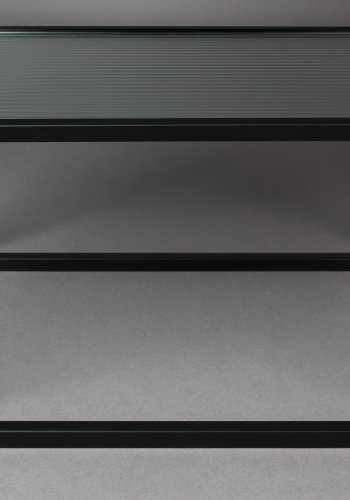 DUTCHBONE Wohnzimmerschrank S, mit 2 Türen und Regalen – Glas und schwarzes Eisen