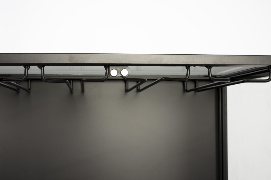 WHITE LABEL LIVING Rob vinskap, m. 2 drer - glass og svart jern