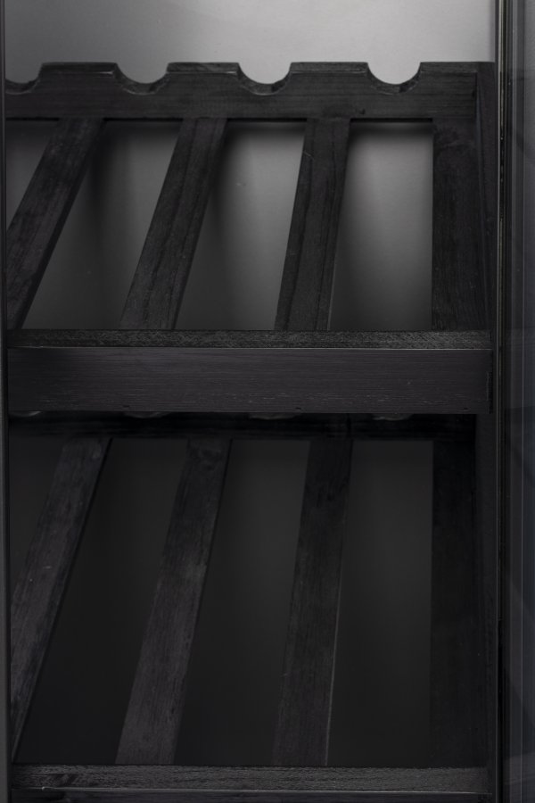 WHITE LABEL LIVING Rob vinskap, m. 2 drer - glass og svart jern