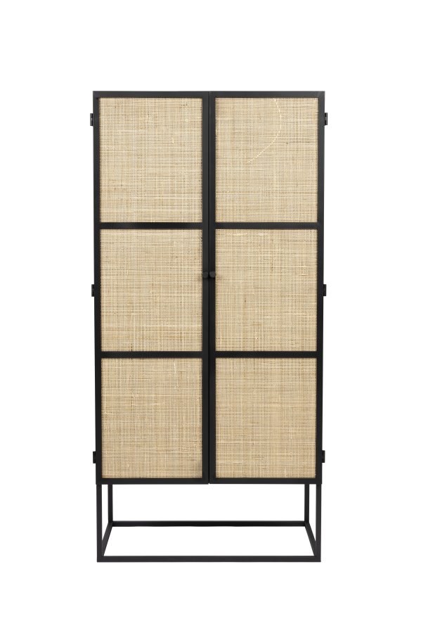 WHITE LABEL LIVING Guuji Hyskap, m. 2 drer og 2 hyller - rotting og sort jern