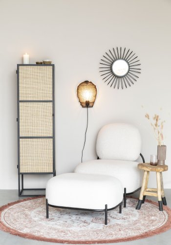 WHITE LABEL LIVING Guuji Lavt skap, m. 1 dr og 2 hyller - rotting og svart jern