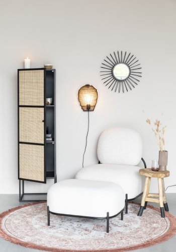 WHITE LABEL LIVING Guuji Lavt skap, m. 1 dr og 2 hyller - rotting og svart jern